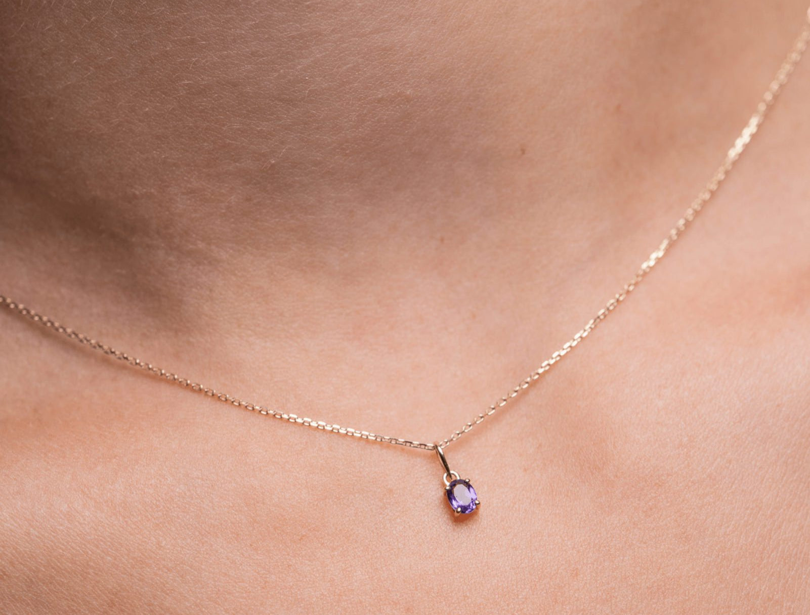 Picture of Luna Rae Solid 9k Gold Amethyst Necklace