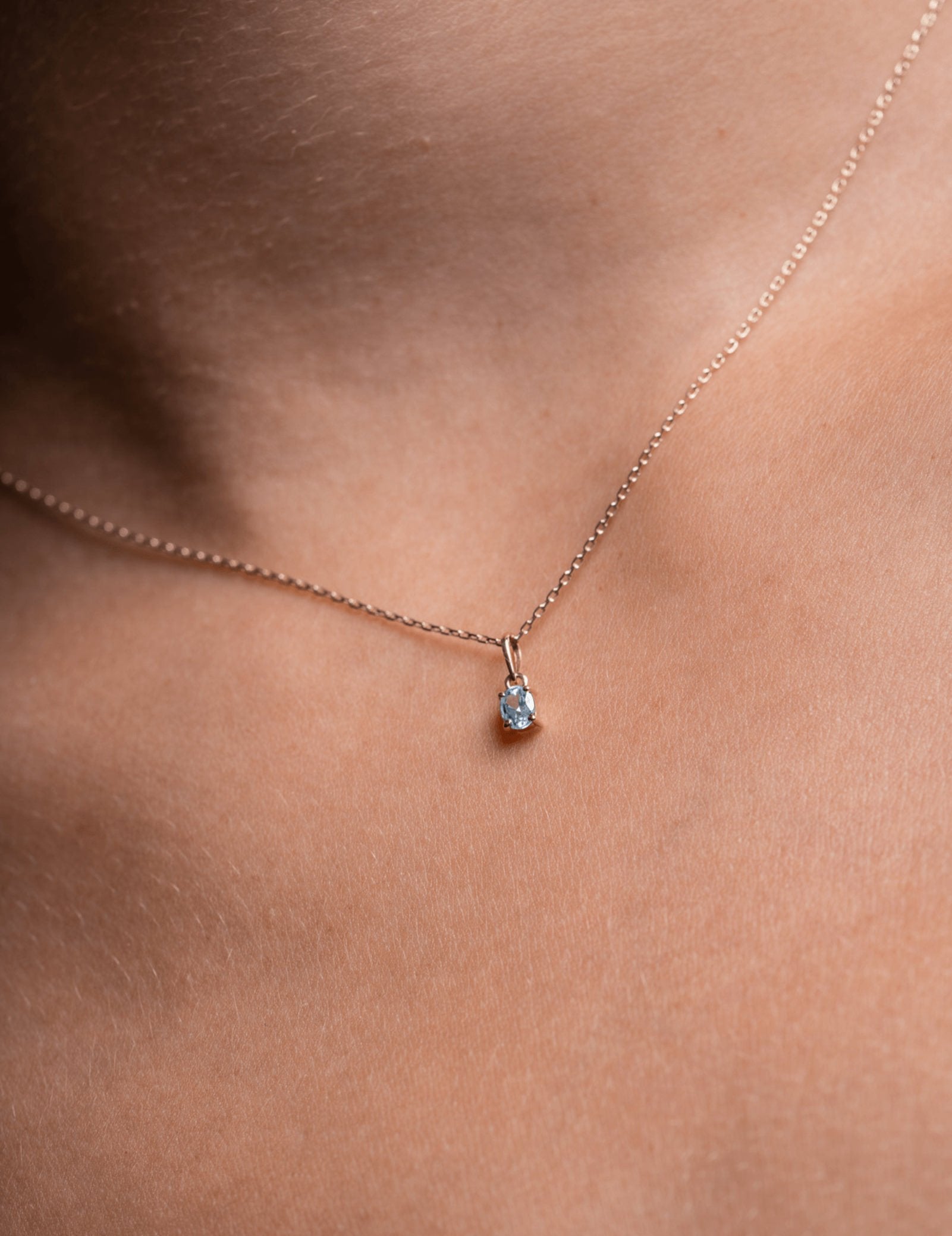 Picture of Luna Rae Solid 9k Gold Aquamarine Necklace