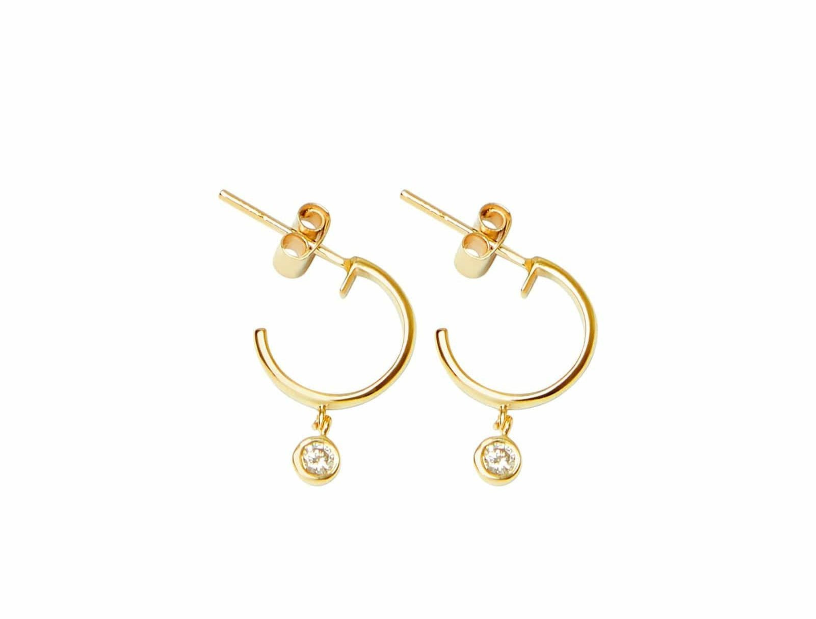 Picture of Luna Rae Solid 9k Gold Diamond Sky Hoops