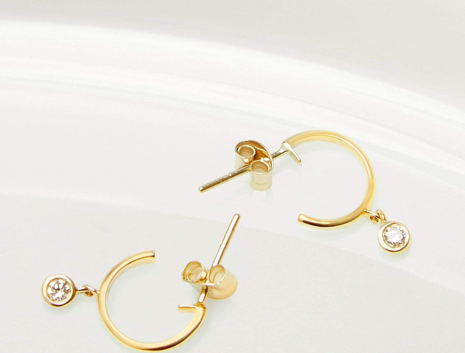 Picture of Luna Rae Solid 9k Gold Diamond Sky Hoops