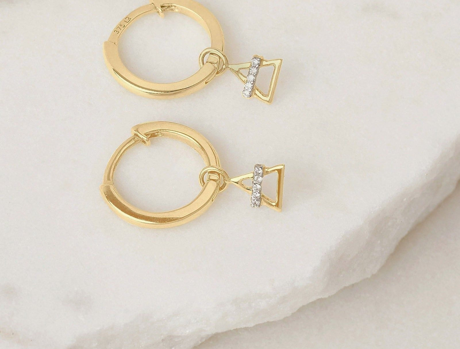 Picture of Luna Rae Solid 9k Gold Air Element Hoops