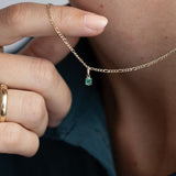 Picture of Luna Rae Solid 9k Gold Emerald Necklace