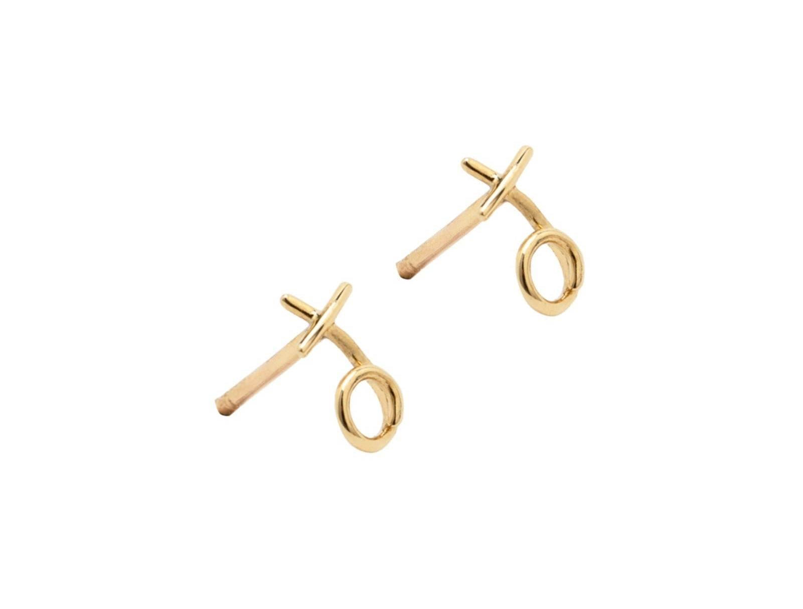 Picture of Luna Rae Solid 9k Gold Kiss Hug Studs