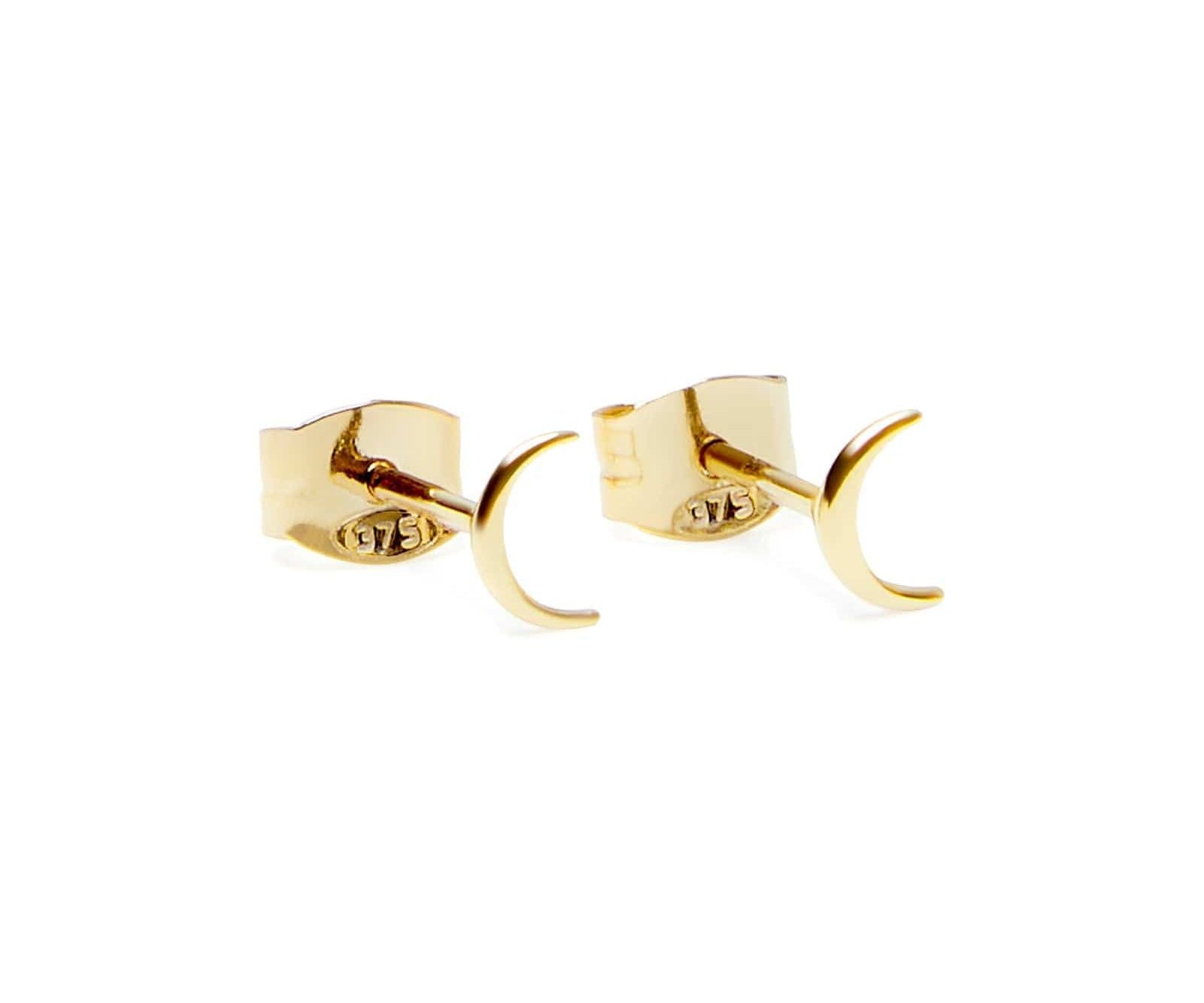 Picture of Luna Rae Solid 9k Gold Moon Studs