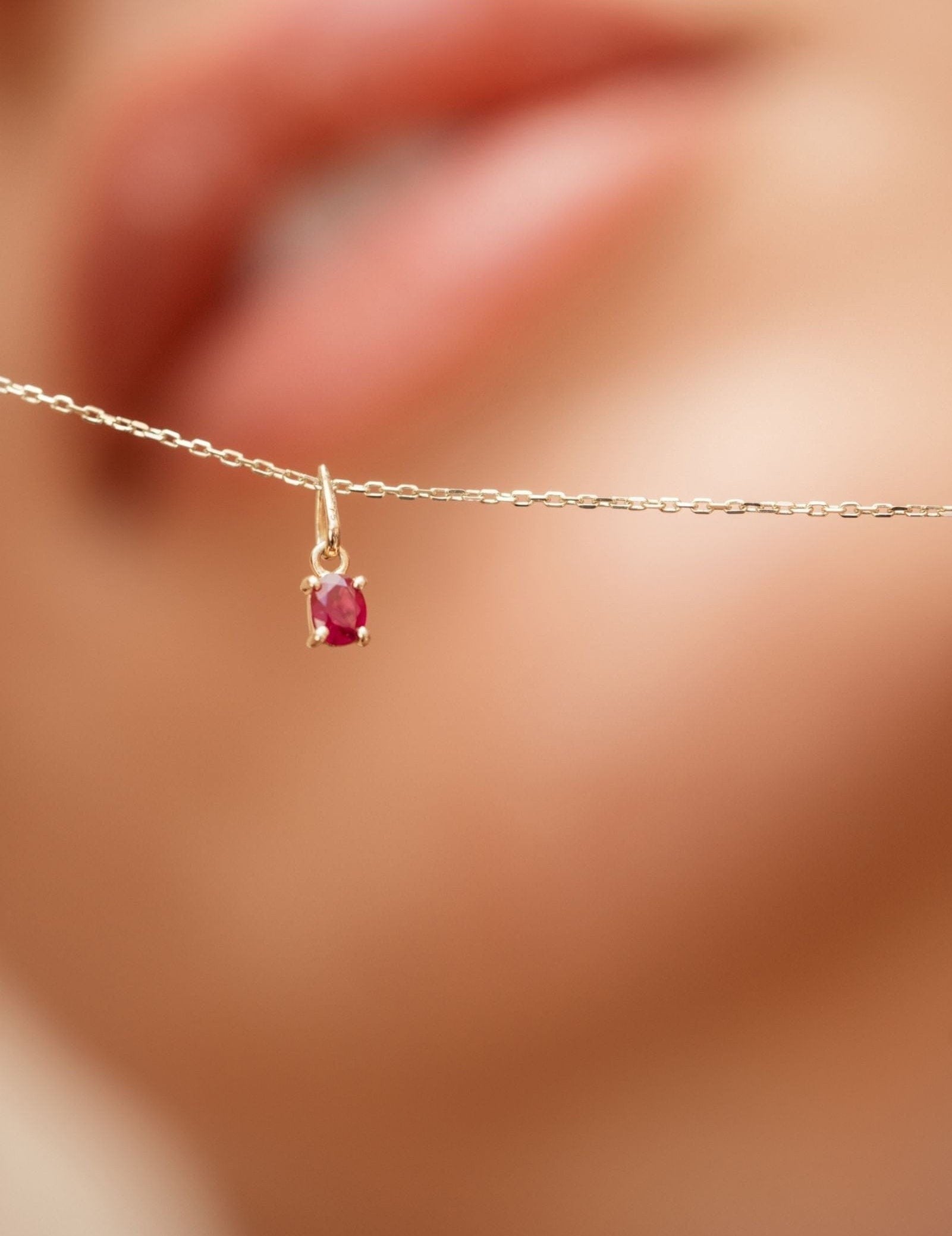 Picture of Luna Rae Solid 9k Gold Ruby Necklace