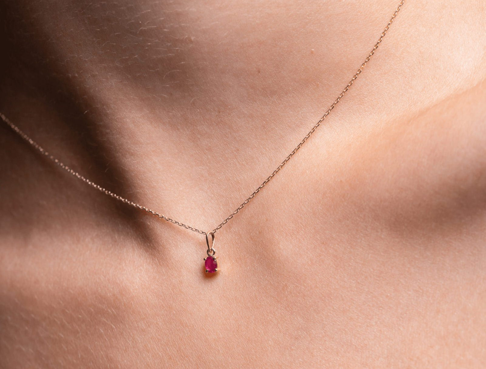 Picture of Luna Rae Solid 9k Gold Ruby Necklace