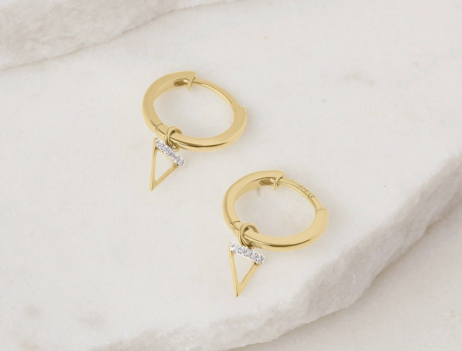 Picture of Luna Rae Solid 9k Gold Water Element Hoops